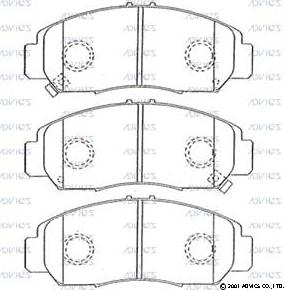 Advics SN443P - Тормозные колодки, дисковые, комплект autospares.lv