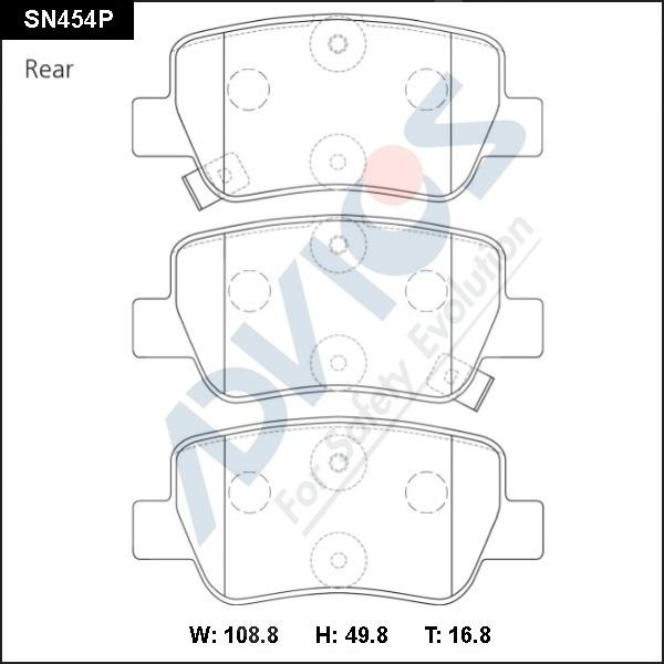 Advics SN454P - Тормозные колодки, дисковые, комплект autospares.lv