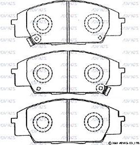 Ashika 50490 - Тормозные колодки, дисковые, комплект autospares.lv