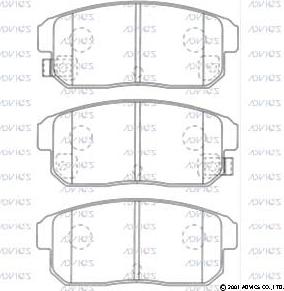 Advics SN433P - Тормозные колодки, дисковые, комплект autospares.lv