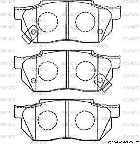 Advics SN432P - Тормозные колодки, дисковые, комплект autospares.lv