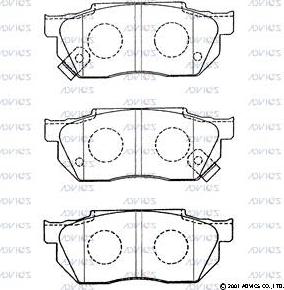 Advics SN424P - Тормозные колодки, дисковые, комплект autospares.lv