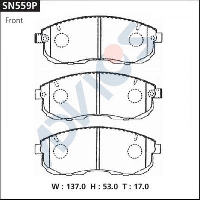 Advics SN559P - Тормозные колодки, дисковые, комплект autospares.lv