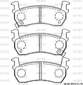 Advics SN538P - Тормозные колодки, дисковые, комплект autospares.lv