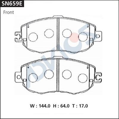 Advics SN659E - Тормозные колодки, дисковые, комплект autospares.lv