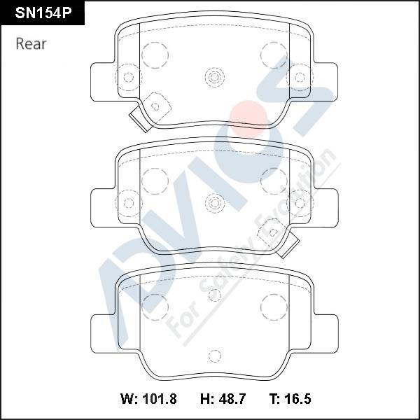 Advics SN154P - Тормозные колодки, дисковые, комплект autospares.lv