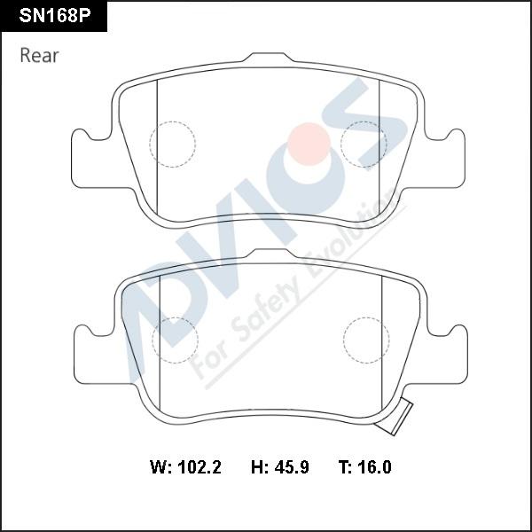 Advics SN168P - Тормозные колодки, дисковые, комплект autospares.lv