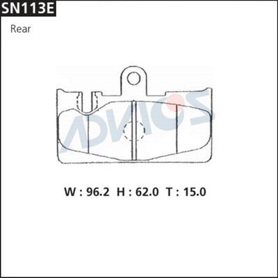 Advics SN113E - Тормозные колодки, дисковые, комплект autospares.lv