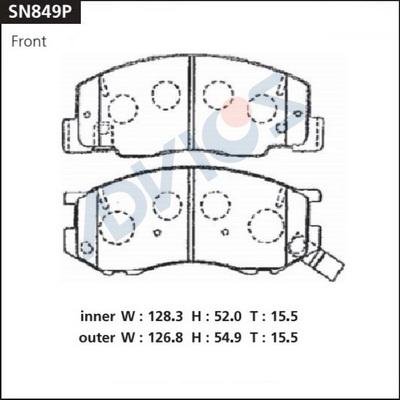 Advics SN849P - Тормозные колодки, дисковые, комплект autospares.lv