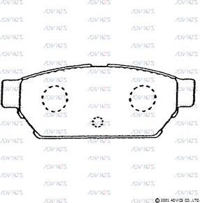 Advics SN843 - Тормозные колодки, дисковые, комплект autospares.lv