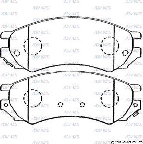 Advics SN853P - Тормозные колодки, дисковые, комплект autospares.lv