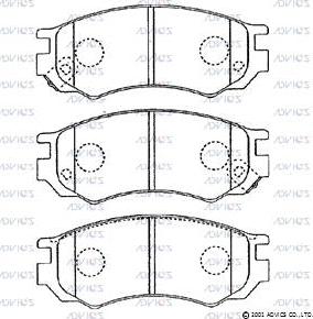 Advics SN803P - Тормозные колодки, дисковые, комплект autospares.lv