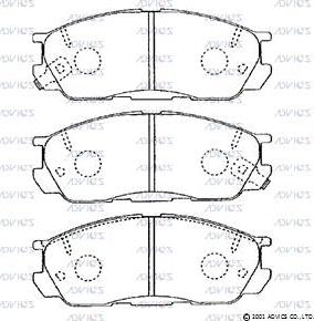 Advics SN819P - Тормозные колодки, дисковые, комплект autospares.lv