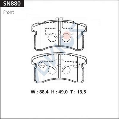 Advics SN880 - Тормозные колодки, дисковые, комплект autospares.lv