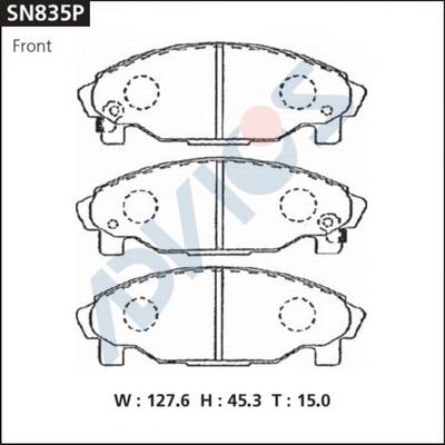 Advics SN835P - Тормозные колодки, дисковые, комплект autospares.lv