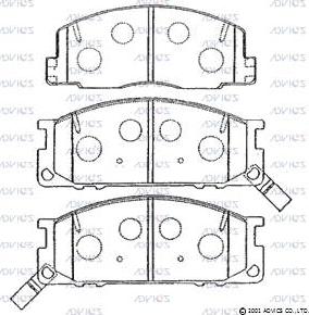 Advics SN826P - Тормозные колодки, дисковые, комплект autospares.lv