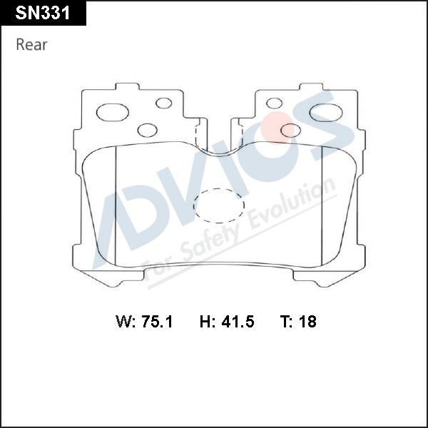 Advics SN331 - Тормозные колодки, дисковые, комплект autospares.lv