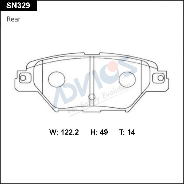 Advics SN329 - Тормозные колодки, дисковые, комплект autospares.lv