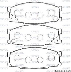 Advics SN244E - Тормозные колодки, дисковые, комплект autospares.lv