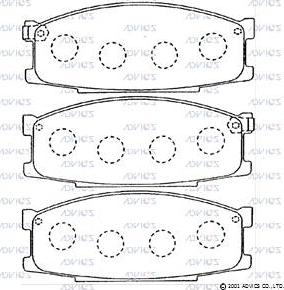 Advics SN244P - Тормозные колодки, дисковые, комплект autospares.lv