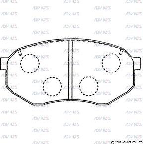 Advics SN245 - Тормозные колодки, дисковые, комплект autospares.lv