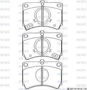 Advics SN240P - Тормозные колодки, дисковые, комплект autospares.lv