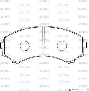 Advics SN281P - Тормозные колодки, дисковые, комплект autospares.lv