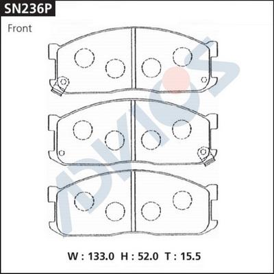 Advics SN236P - Тормозные колодки, дисковые, комплект autospares.lv