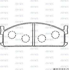 Advics SN230 - Тормозные колодки, дисковые, комплект autospares.lv