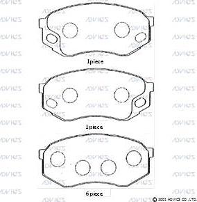 Advics SN279E - Тормозные колодки, дисковые, комплект autospares.lv