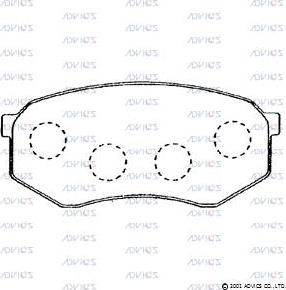 Advics SN279 - Тормозные колодки, дисковые, комплект autospares.lv