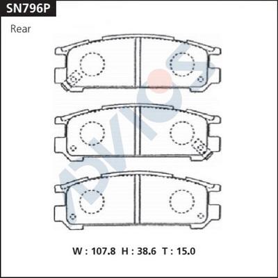 Advics SN796P - Тормозные колодки, дисковые, комплект autospares.lv