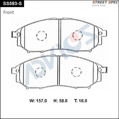 Advics SS583-S - Тормозные колодки, дисковые, комплект autospares.lv