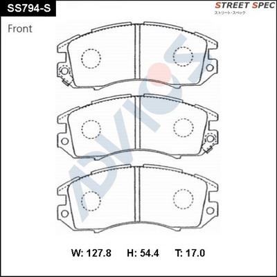 Advics SS794-S - Тормозные колодки, дисковые, комплект autospares.lv