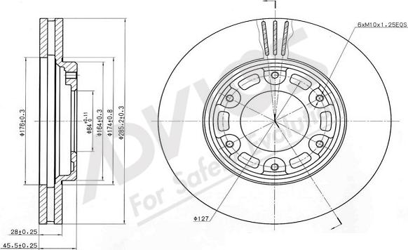 ADVICS-SEA A6F405 - Тормозной диск autospares.lv