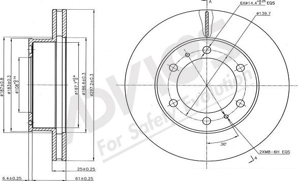 ADVICS-SEA A6F259 - Тормозной диск autospares.lv