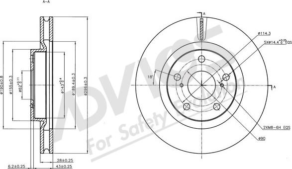 ADVICS-SEA A6F254 - Тормозной диск autospares.lv
