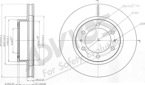 ADVICS-SEA A6F227 - Тормозной диск autospares.lv