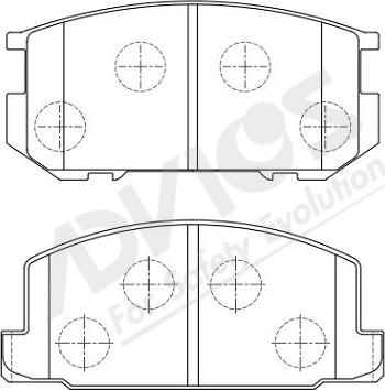 ADVICS-SEA A1N074Y - Тормозные колодки, дисковые, комплект autospares.lv