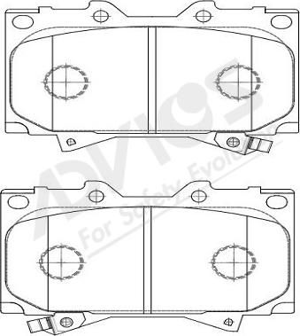 ADVICS-SEA A1N144Y - Тормозные колодки, дисковые, комплект autospares.lv