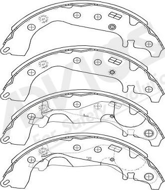 ADVICS-SEA A8N005Y - Комплект тормозных колодок, барабанные autospares.lv