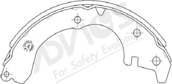 ADVICS-SEA A8N019Y - Комплект тормозных колодок, барабанные autospares.lv