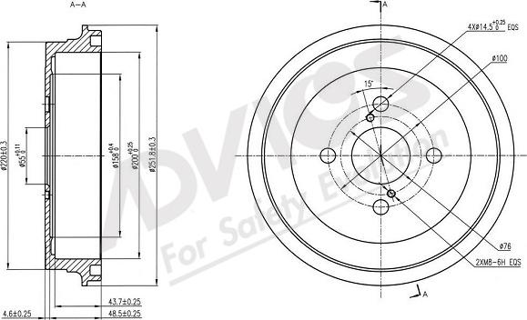 ADVICS-SEA A7R008 - Тормозной барабан autospares.lv