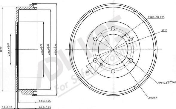 ADVICS-SEA B7R013 - Тормозной барабан autospares.lv