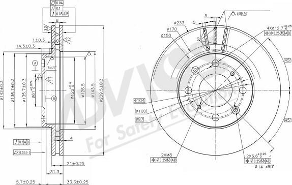 ADVICS-SEA C6F377 - Тормозной диск autospares.lv