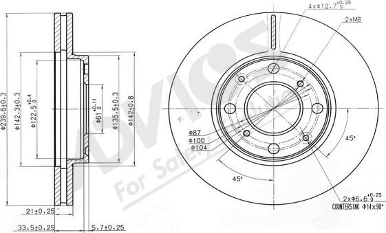 ADVICS-SEA C6F265 - Тормозной диск autospares.lv