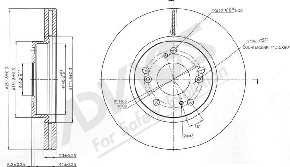 ADVICS-SEA C6F267 - Тормозной диск autospares.lv