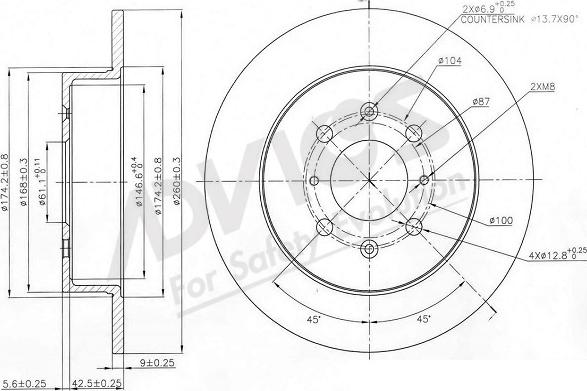 ADVICS-SEA C6R245 - Тормозной диск autospares.lv