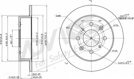 ADVICS-SEA C6R250 - Тормозной диск autospares.lv