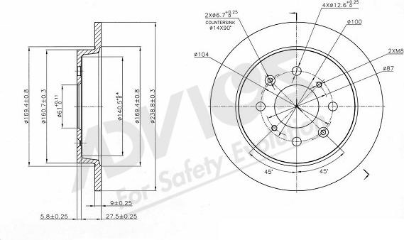 ADVICS-SEA C6R252 - Тормозной диск autospares.lv